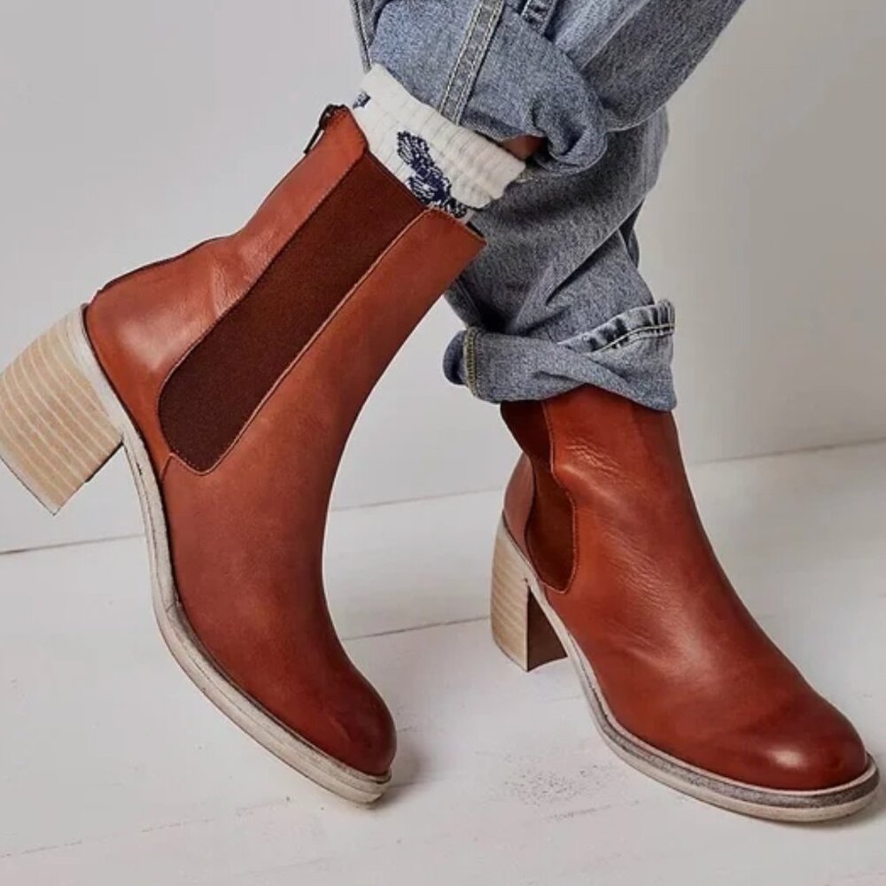 Free People Essential Chelsea Boots Whiskey Brown